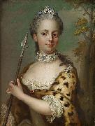 Jakob Bjock Portrait of Charlotte Du Rietz af Hedensberg as Diana oil painting artist